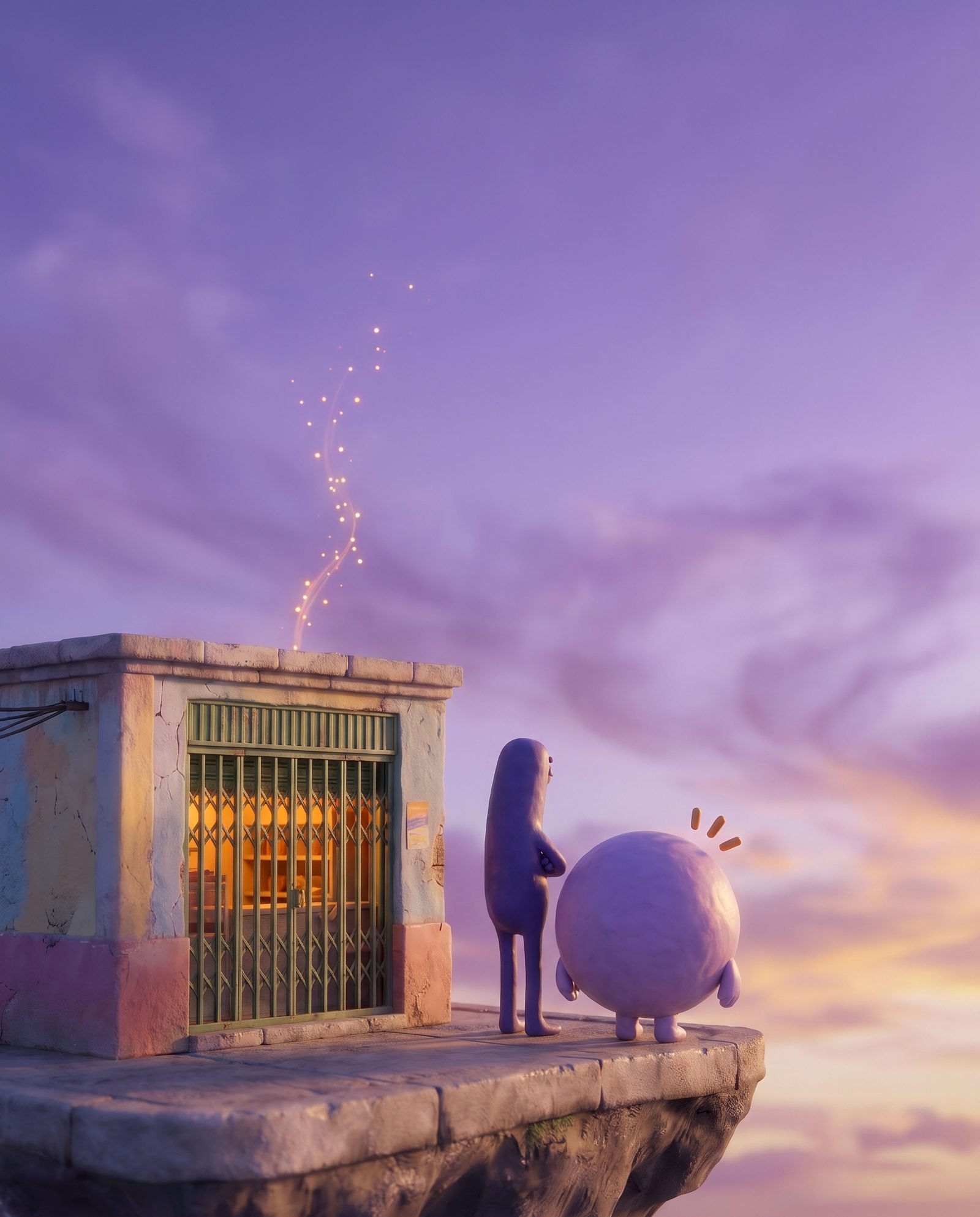 Ernesto y Lulo miran el cielo del mundo de One